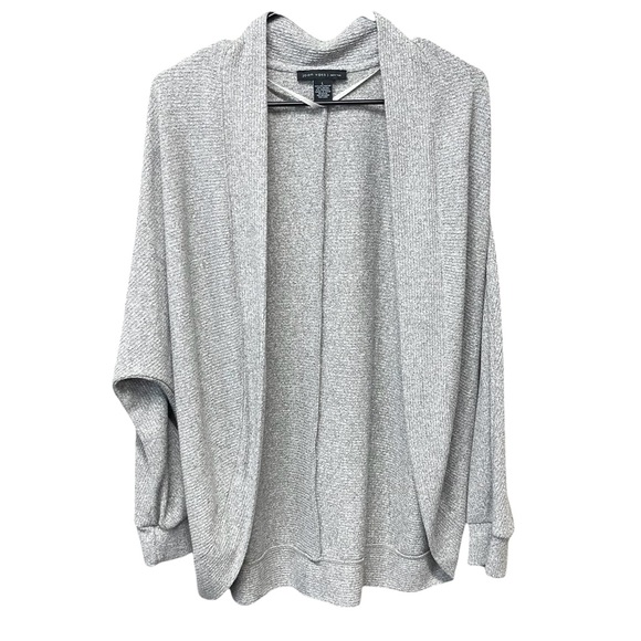 Joan Vass Sweaters - Joan Vass New York Light Gray Knit Bat Wing Cardigan Women’s Size Large